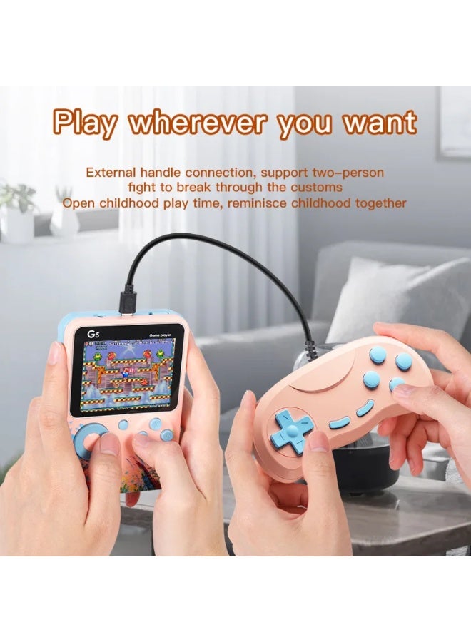 LOWHAT G5 3-Inch Full-Color Screen Handheld Retro Game Console with 500 Preloaded Games and Recharaeable Batterv - Image 1